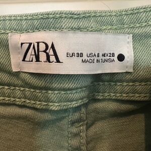 Zara Jeans wide leg green